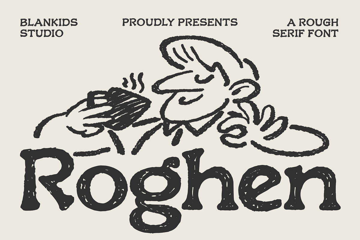 Roghen a Rough Serif Font, a Serif Font by Blankids Studio (Photo 1 of 12)