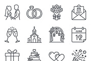 41 Wedding Event Icon Pack, an Outline Icon by adenpinkstore (Thumbnail 2 of 17)
