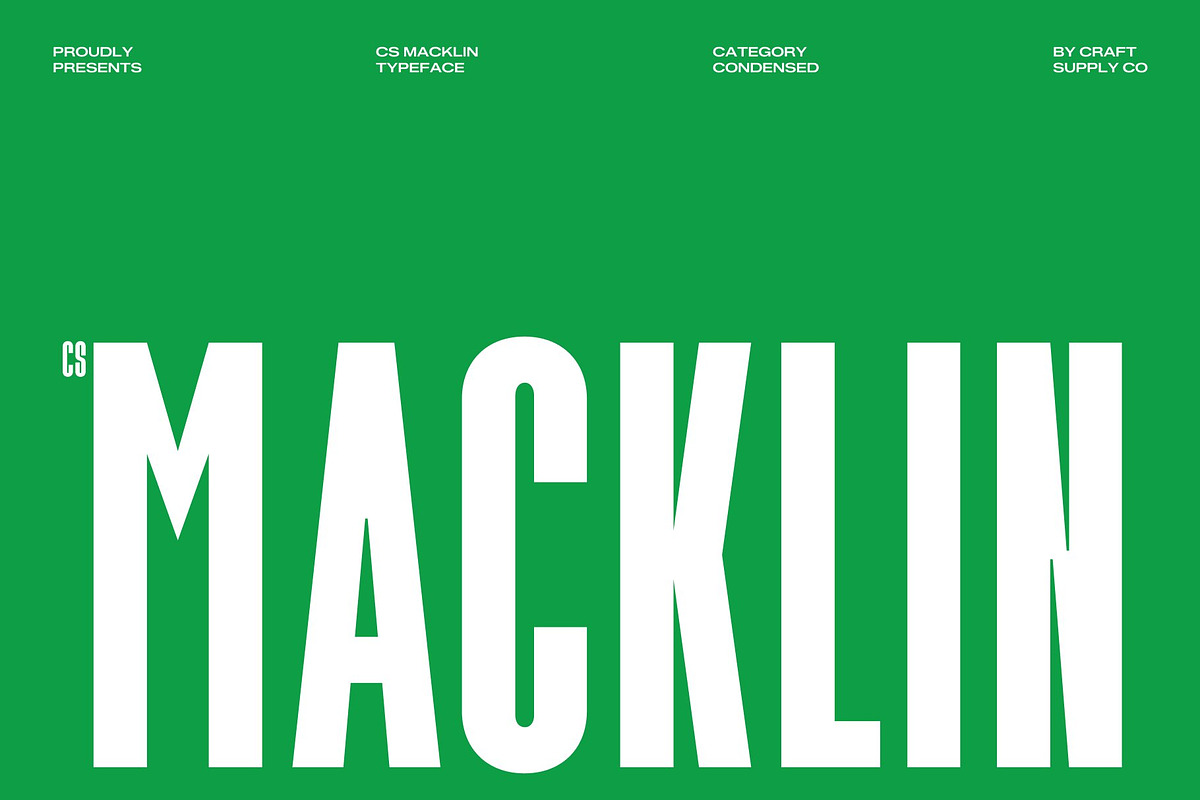 CS Macklin – Condensed Font, a Sans Serif Font by Craft Supply Co. (Photo 1 of 8)
