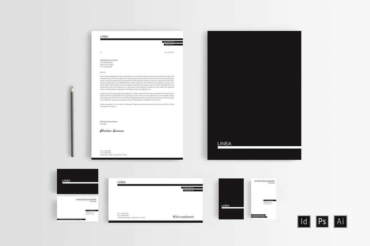 LINEA Stationery Set Templates, a Stationery Template by Nectarine (Photo 1 of 5)