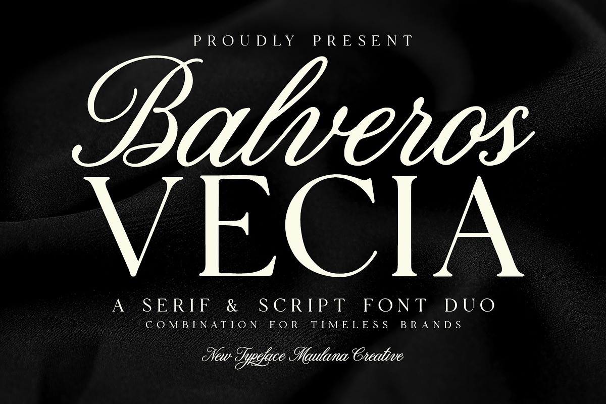 Balveros Vecia Font Duo, a Script Font by Maulana Creative (Photo 1 of 7)