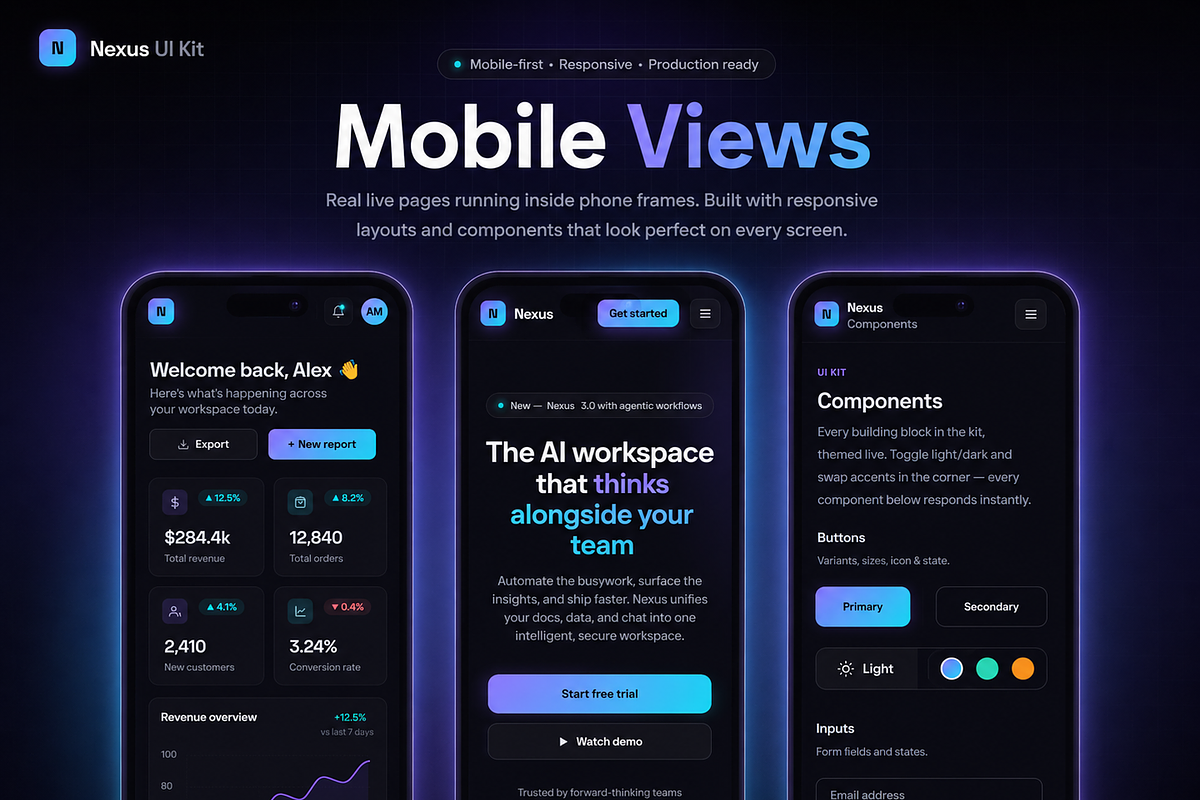 Nexus UI Kit-Admin Dashboard & SaaS, a React Template by PNHD (Photo 4 of 7)