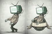 Zombies with devices instead of head, a Person Illustration by yuanden graphics (Thumbnail 1 of 3)