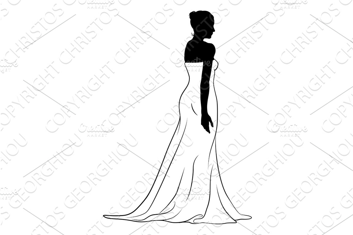 Bride Bridal Wedding Dress, an Illustration by Christos Georghiou