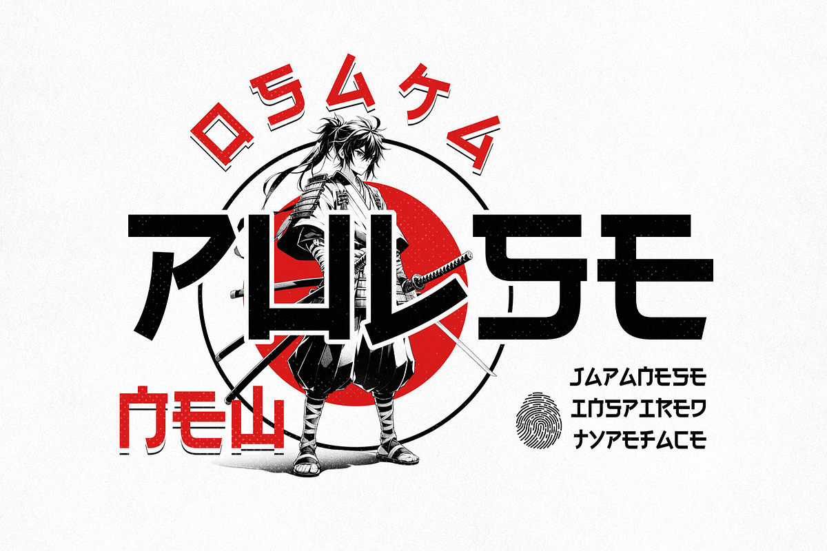 Osaka Pulse - Japanese Inspired Type, a Sans Serif Font by HipFonts (Photo 1 of 8)