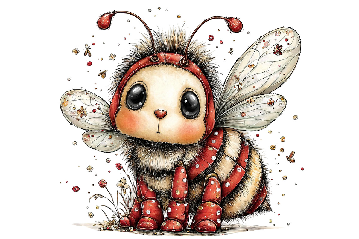 Whimsical Easter Bee Clipart, an Illustration by Designworld (Photo 6 of 6)