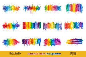 Colorful Rainbow Splatter Splash