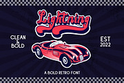 Lightning - A Bold Retro Font, a Script Font by Graphiqa Studio (Thumbnail 1 of 11)