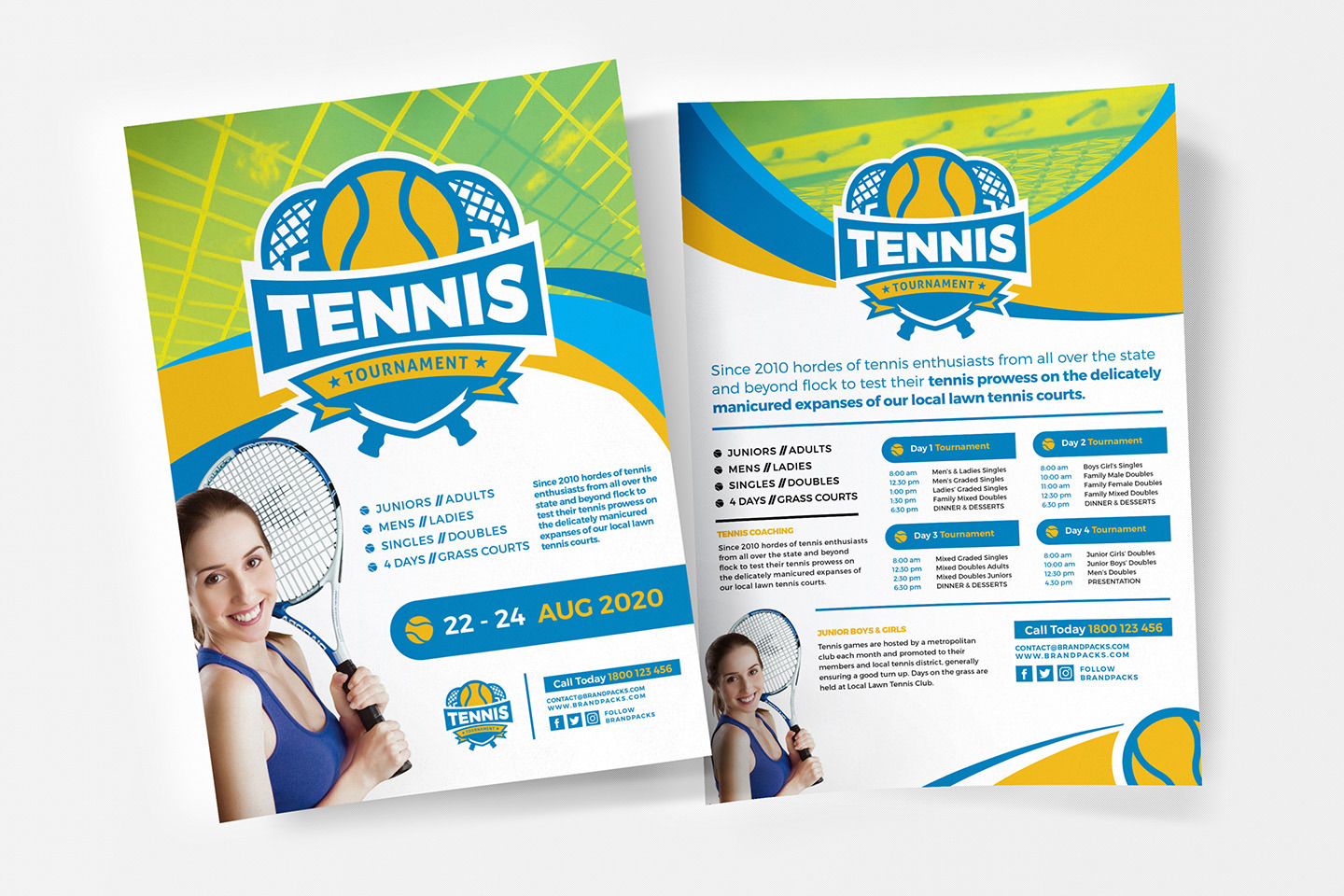 Tennis Flyer / Poster Templates, a Flyer Template by BrandPacks