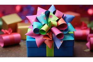 box starburst ribbon ai generated, a Background Photo by pikepicture