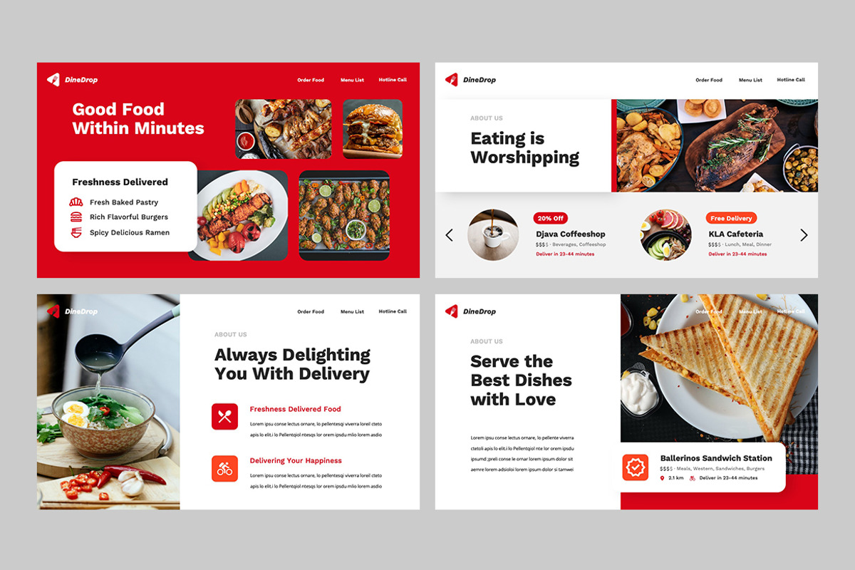 DINEDROP - Food Delivery Slides, a Presentation Template by rgbryand (Photo 3 of 9)