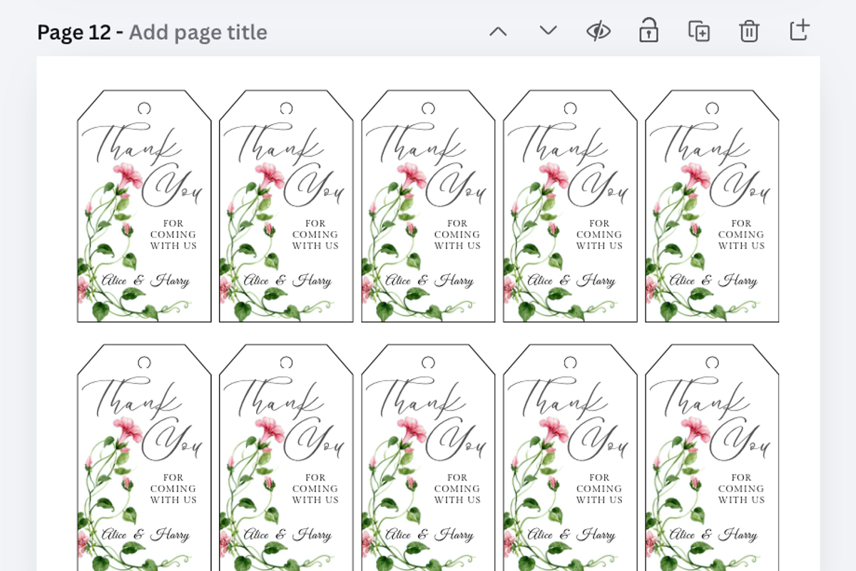 Watercolor flower thank you hang tag, a Card Template by AIW SOLUTIONS (Photo 7 of 7)