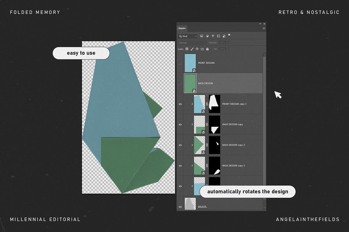 FOLDED MEMORY Retro PSD Kit, a Design Template by angelainthefields (Photo 9 of 10)