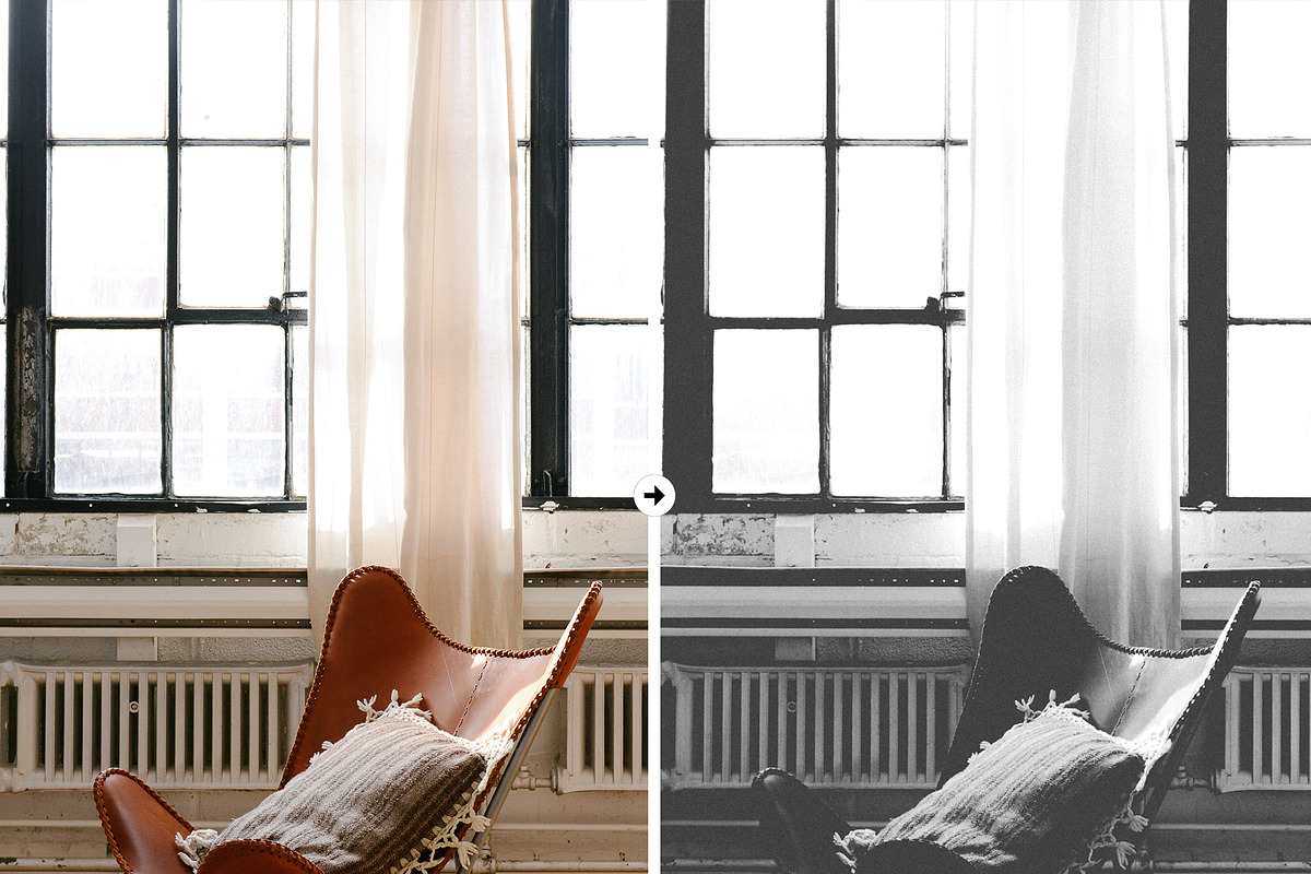 4 Edgy Black & White Lr & Ps Presets, an Action Add-On by M E G A S E T S (Photo 5 of 5)