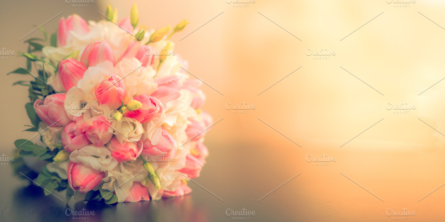 Wedding invitation with tulips, a Photo by Tomas Luka