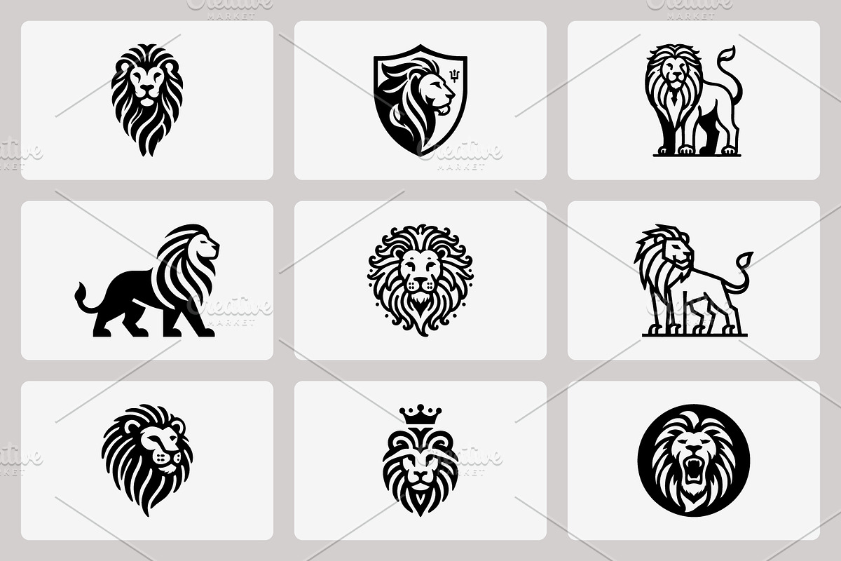 Modern Lion Mascot Logo Bundle, a Branding & Logo Template by Vectorium Studio (Photo 18 of 21)