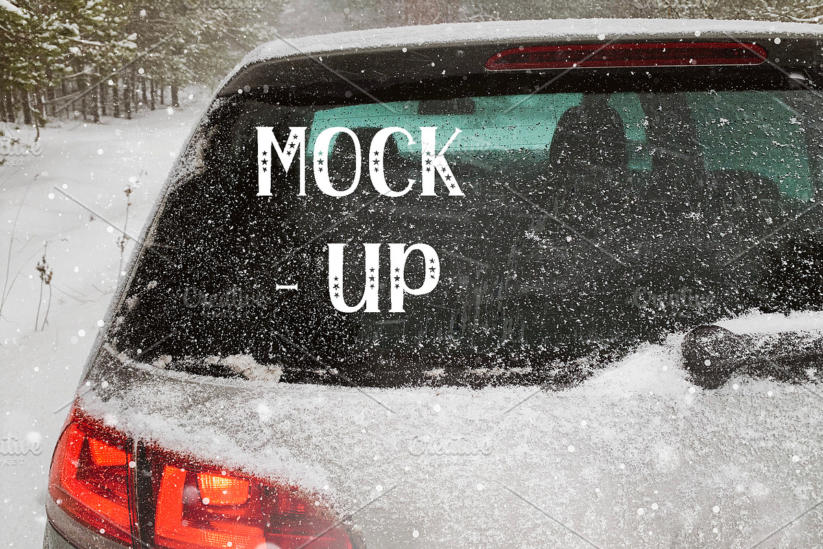 Car Window Mockups | Winter Mockup, a Templates & Theme by VetalStock (Photo 2 of 5)