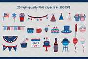 4th of July Clipart Set, an Object Graphic by Drafts n Doodles (Thumbnail 2 of 3)