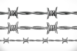 Barbed Wire, Vector Seamless Pattern