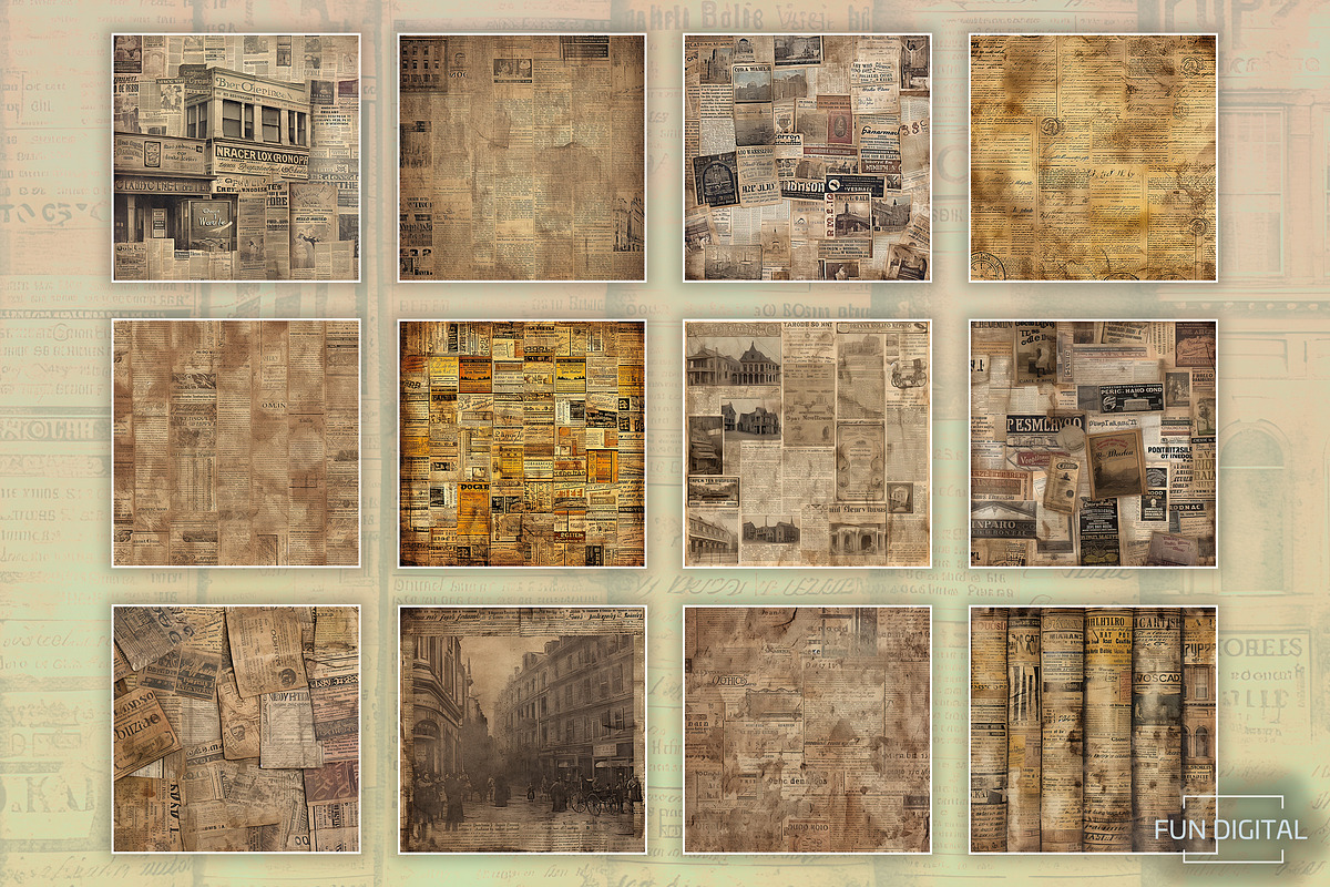 Collection of Old Newspapers, a Background Graphic by Fun Digital (Photo 2 of 3)