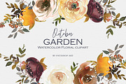 Fall Watercolor Floral Clipart Set, a Decorative Illustration by Patishop Art (Thumbnail 2 of 17)