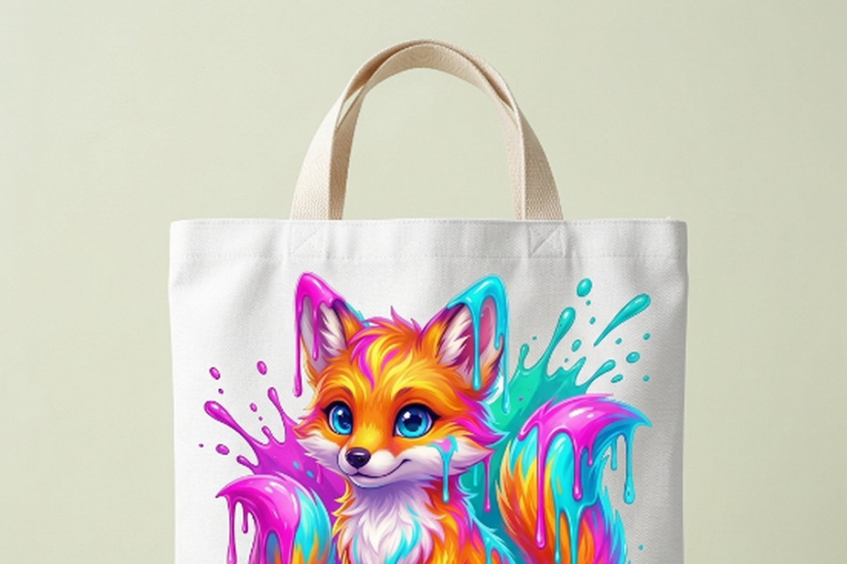 Cute Rainbow Paint Drip Fox, a Shirt Mockup by Vector Stall (Photo 12 of 15)