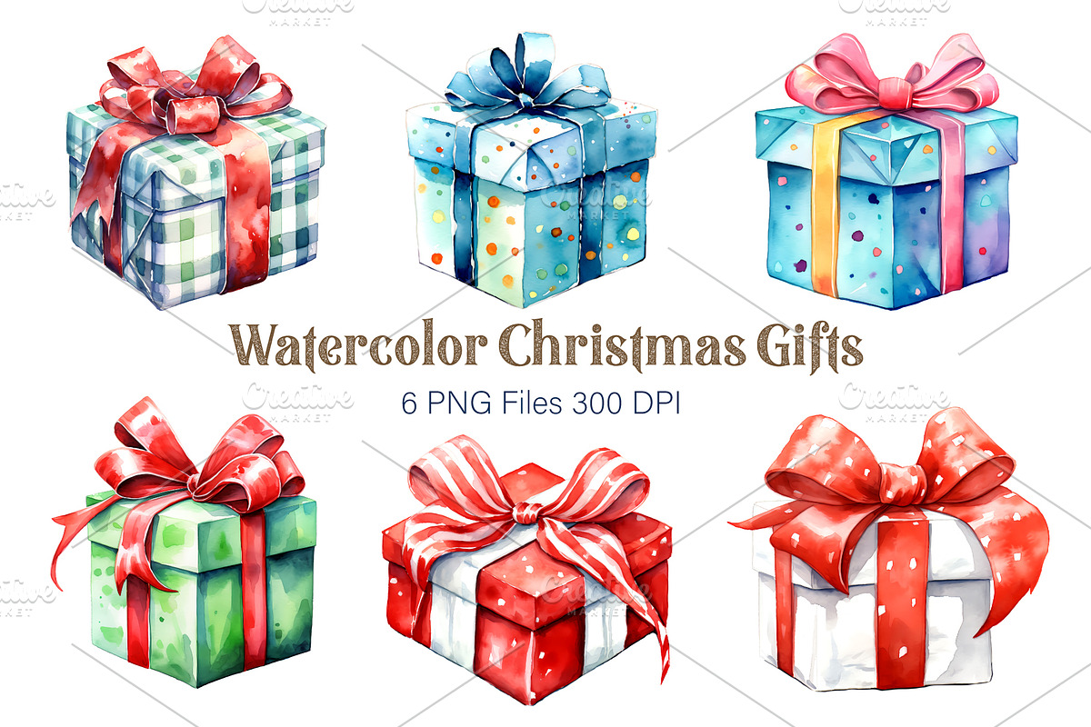 Big Bundle Watercolor Christmas., a Decorative Illustration by KENO Mascots (Photo 6 of 10)