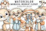 Whimsical Meerkat Clipart, an Illustration by Libby Wishes (Thumbnail 1 of 7)