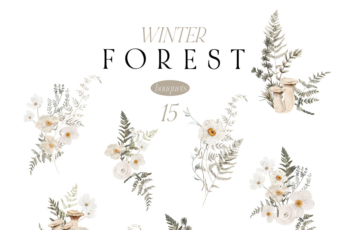 Autumn and Winter FOREST -watercolor, a Seasonal Illustration by Youksy (Photo 12 of 29)