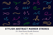 STYLISH ABSTRACT MARKER STROKES 25+, an Outline Icon by Olena Halahan (Thumbnail 1 of 2)