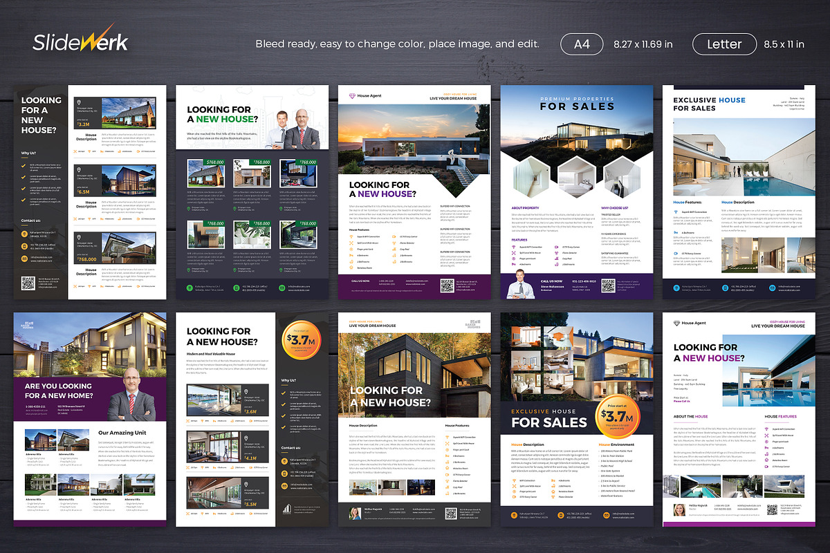 94%OFF // REAL ESTATE //Flyer Bundle, a Flyer Template by Slidewerk (Photo 2 of 5)