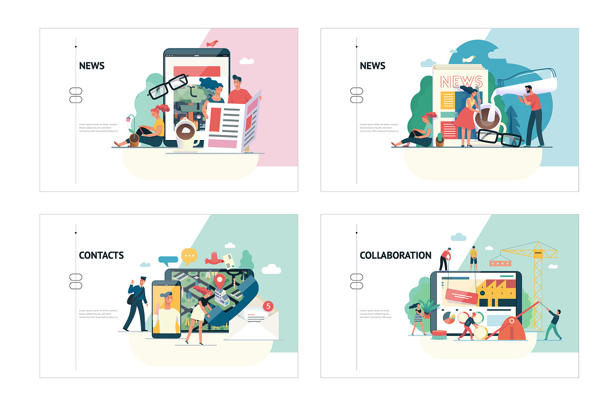 Company website vector Illustrations, a Work Illustration by Grivina's shop (Photo 22 of 26)