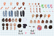 Best Mom clipart Mother daughter, an Illustration by Illustrator Space (Thumbnail 3 of 9)