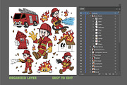 Firefighter Mascot Illustration Set, an Object Graphic by Judsart (Thumbnail 2 of 4)