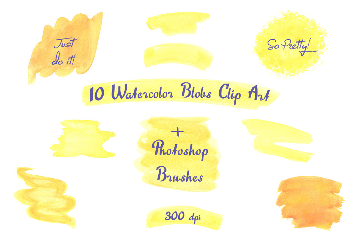Watercolor Strokes, Blobs, Splotches, a Graphic by KitsPix