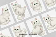 15 Bundle Watercolor White Cat Pet, an Animal Illustration by Morspective (Thumbnail 3 of 8)