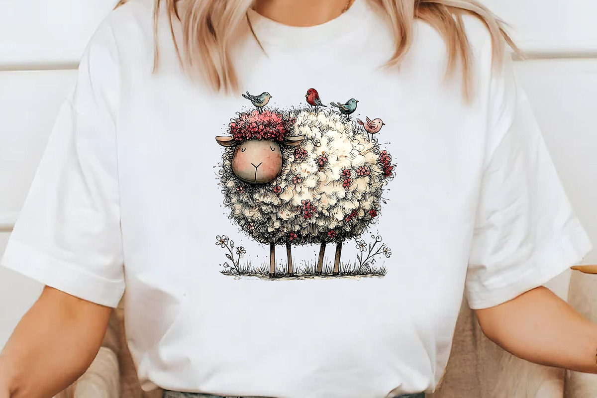 Whimsical spring sheep Clipart, an Illustration by Designworld (Photo 7 of 8)