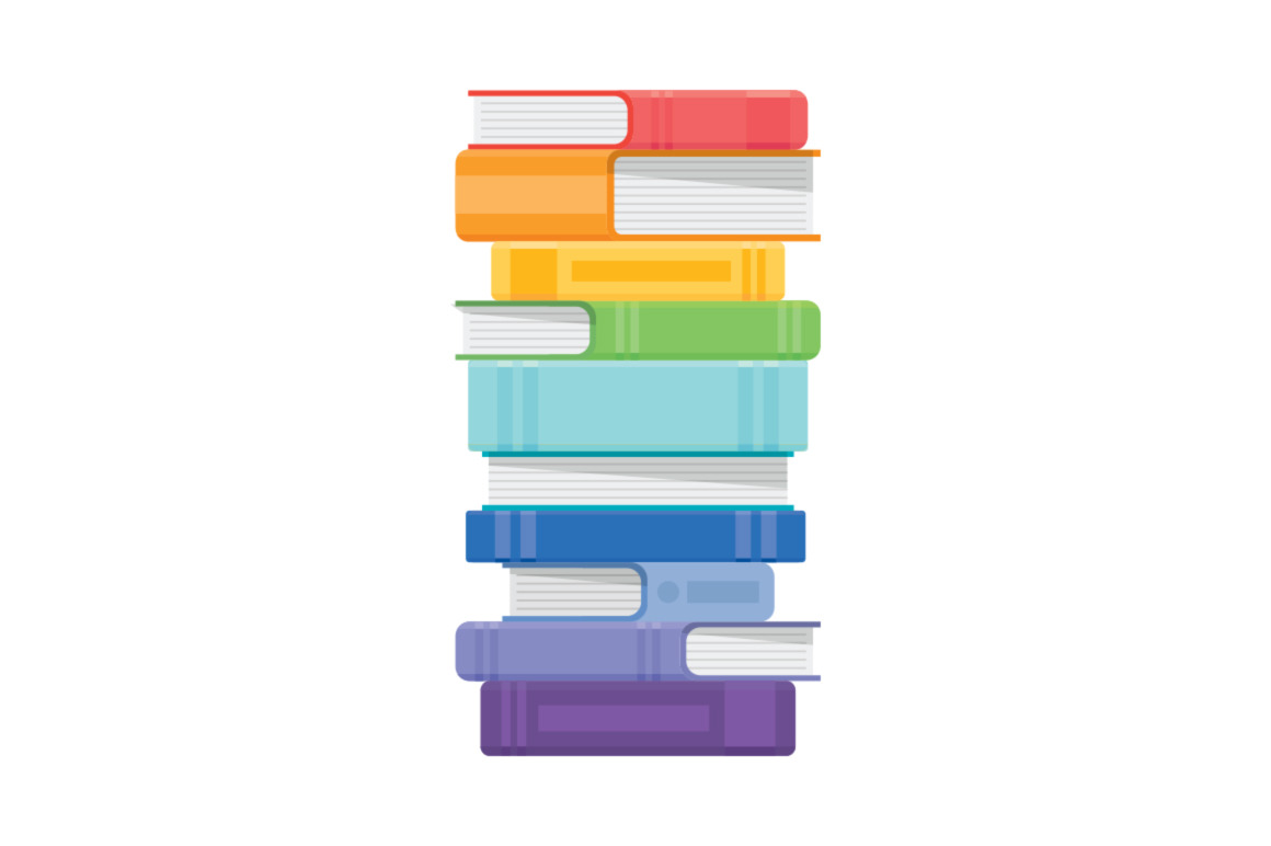 Stack Of Books Library Books Vector by Linebyline  Creative Market
