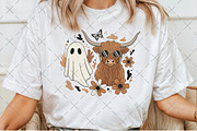 Floral Fall Highland Cow Ghost PNG, an Illustration by Craft Nest (Thumbnail 5 of 6)