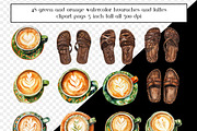 Green & Orange Watercolor Huaraches, a Graphic by AllTheKewtClipart (Thumbnail 5 of 5)