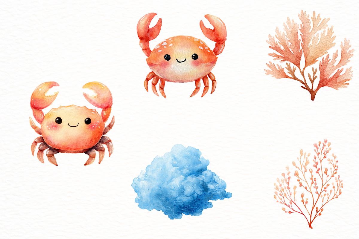 Undersea watercolor clipart, an Illustration by Designworld (Photo 6 of 6)