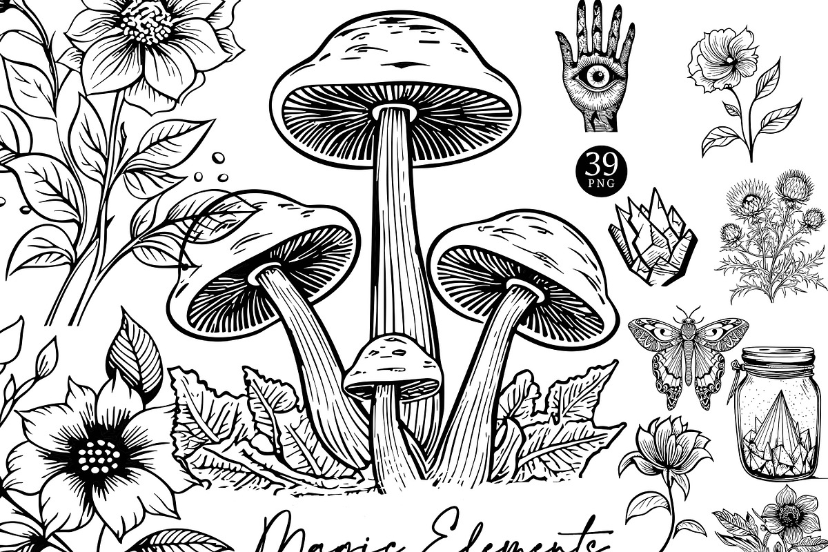 Line Art Magic Elements Clipart, an Object Illustration by Design Scotch (Photo 1 of 8)