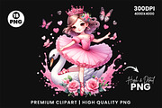 Watercolor Pink Ballerina Clipart, a Person Illustration by Creative Arslan (Thumbnail 9 of 10)