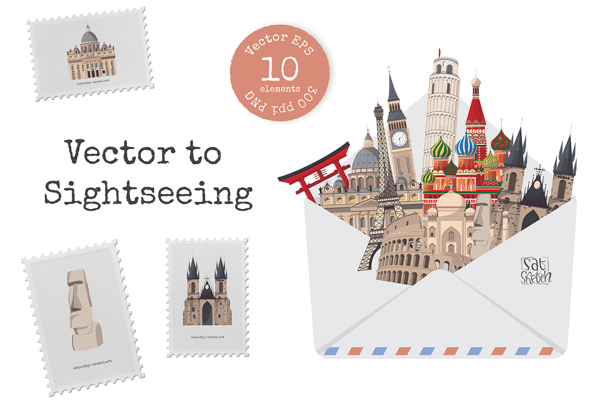 Vector to Sightseeing set of EPS&PNG, an Object Graphic by saturday.sketch (Photo 1 of 5)