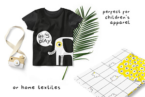 Black And White Kids Patterns Prints