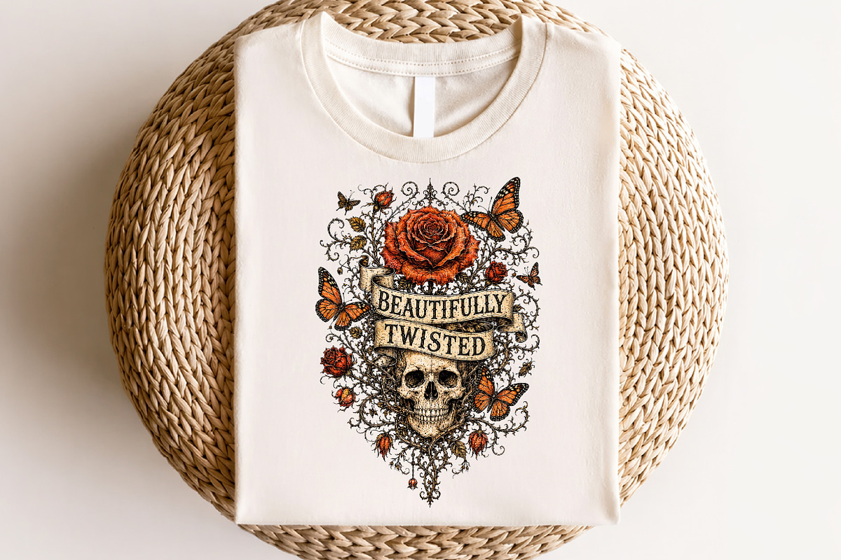 Beautifully Twisted Skull PNG, a Seasonal Illustration by CraftArtStudio (Photo 4 of 4)