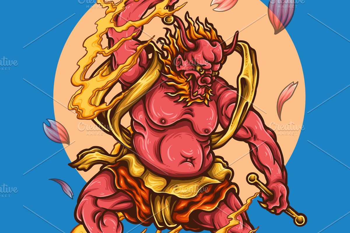 Japanese Red Oni Tattoo, a Decorative Illustration by TSV Art Collective (Photo 1 of 3)