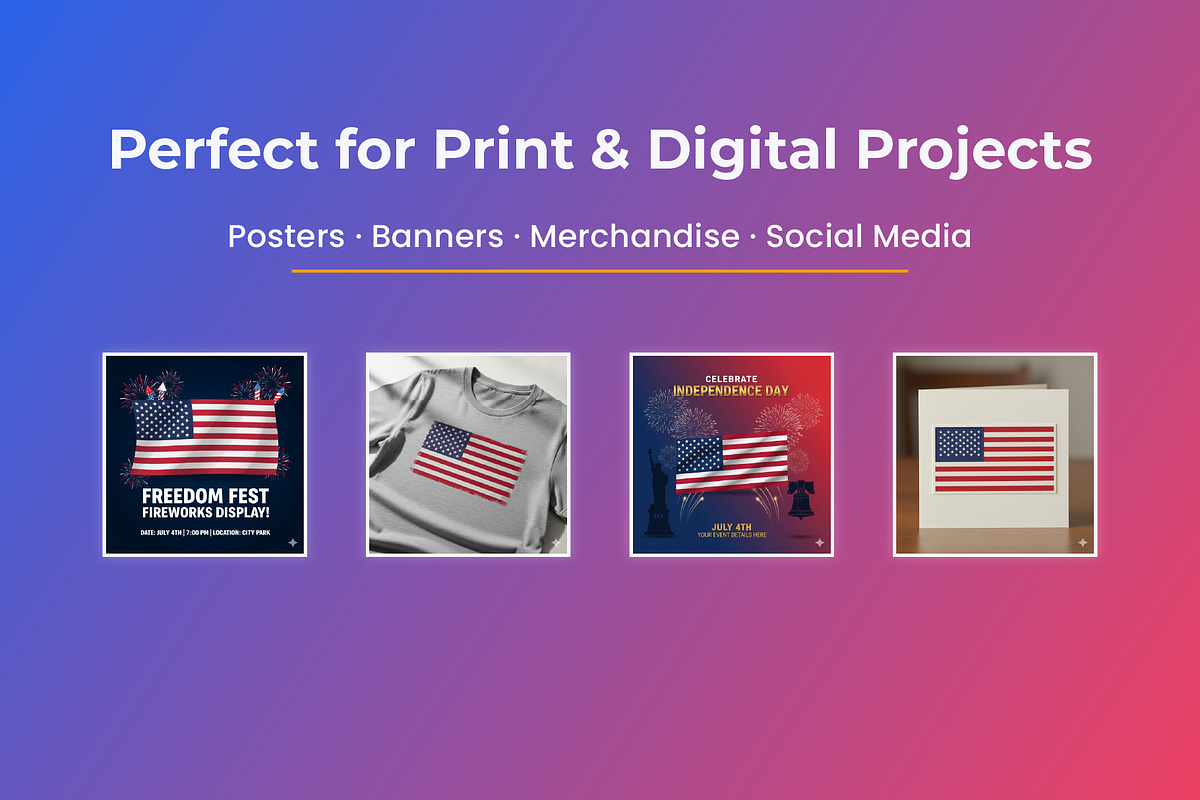 USA Flag Vector Illustration, an Object Illustration by Amogh Design (Photo 4 of 5)