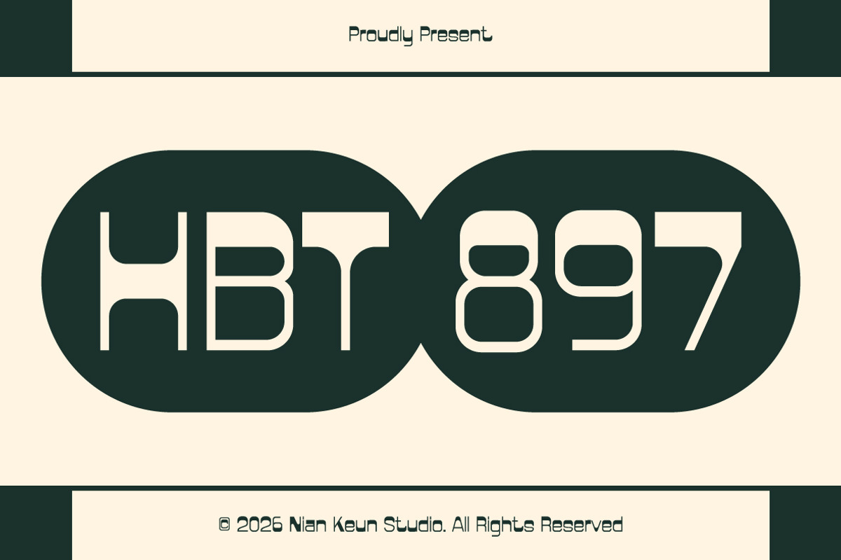 HBT 897 - Futuristic Display Font, a Serif Font by Nian Keun Studio (Photo 1 of 10)