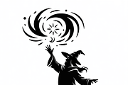 silhouette a mysterious wizard, an Illustration by Amazin_art (Thumbnail 3 of 19)